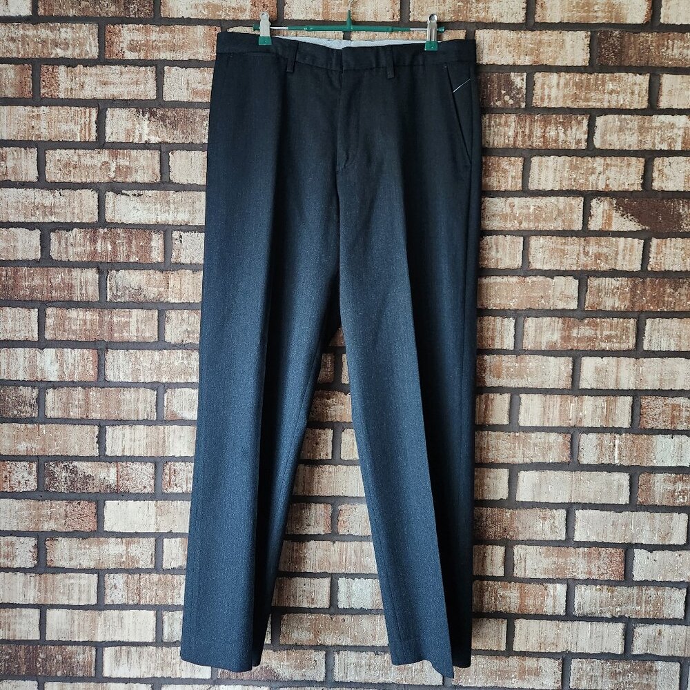 Men's J. Crew Tailored Regular Fit Black Wool Dress Pants 33X30